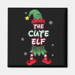 Süße Elf Weihnachts-Pyjamas Pjs passende Familient Magnet