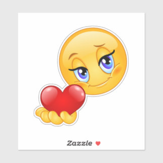 süße Emoji Liebe Herzen Kuss klassisch rund Aufkleber
