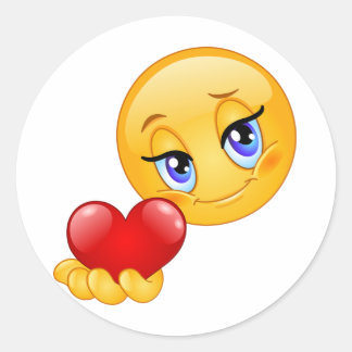 süße Emoji Liebe Herzen Kuss klassisch rund Runder Aufkleber
