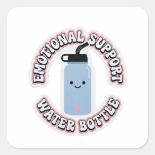Süße Emotional-Support-Wasserflaschen-Aufkleber - Quadratischer Aufkleber