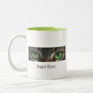 Süße Engel Katzen Augen & Kalligrafie Zweifarbige Tasse
