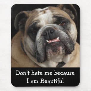 Süße englische Bulldoggen-Welpen-Hund-Porträt-Maus Mousepad