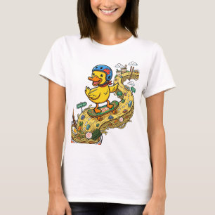 Süße Ente beim Skateboardfahren auf einer Straße a T-Shirt
