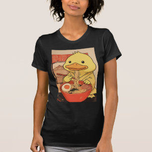 Süße Ente, die Ramen-Nudeln isst, für Fans asiatis T-Shirt