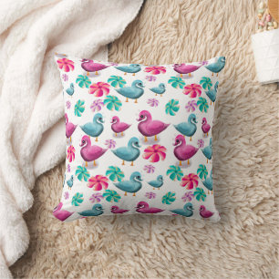 Süße Ente Floralmuster Kawaii Rosa Blaue Enten Kissen