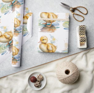 Süße Ente geschlechtsneutrale Babyparty Geschenkpapier