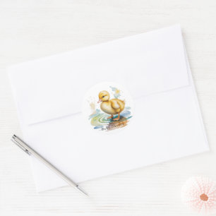 Süße Ente geschlechtsneutrale Babyparty Runder Aufkleber