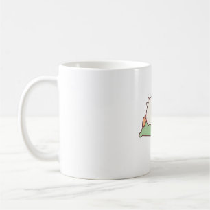 Süße Ente schläft auf Kissen Kaffeetasse