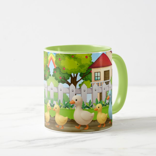 Süße Enten Designs Kinder Tasse (VorderseiteRechts)
