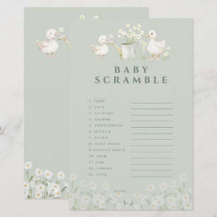 Süße Enten & Gänseblümchen - Baby Shower Scramble-