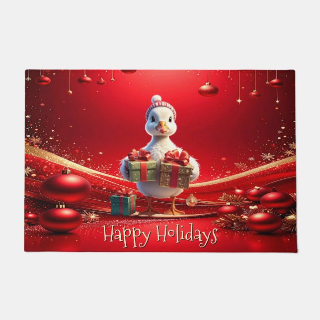 Süße-Enten-Weihnachts-Fußmatte Fußmatte (Vorderseite)