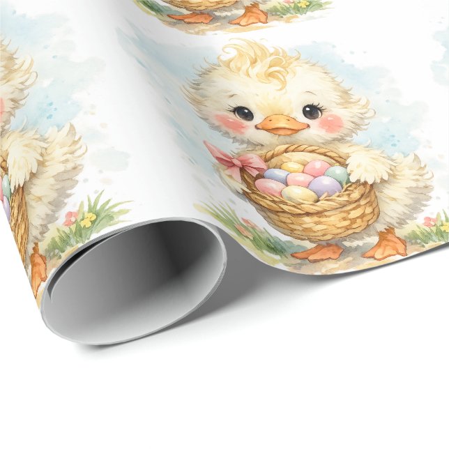 Süße Entlein-Oster-Ei-Party Geschenkpapier (Rolleneckpunkt)