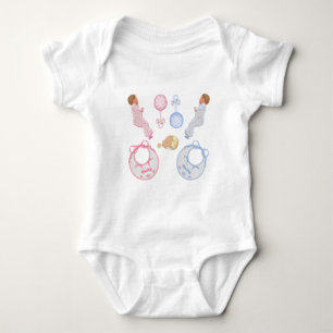 Süße entzückende Baby Shower Kinderzimmer Fußabdrü Strampler