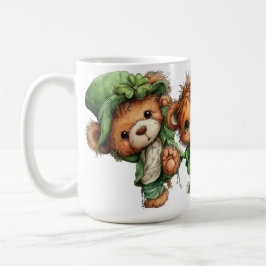 SÜSSE ENTZÜCKENDE IRLÄNDISCHE ANGEZOGENE TEDDYBÄRE KAFFEETASSE
