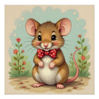 Süße entzückende kleine Maus mit Krawatte
