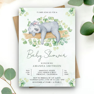 Süße entzückende schlafende Koala-Bär-Baby-Party Einladung