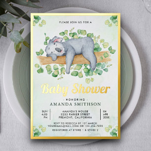 Süße entzückende schlafende Koala-Bär-Baby-Party G Folieneinladung