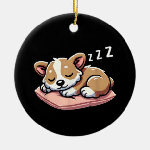 Süße entzückende schlafende Tierliebhaber Welsh Co Keramik Ornament