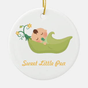 Süße Erbse in einer Schote Baby Jungen Kinderzimme Keramikornament
