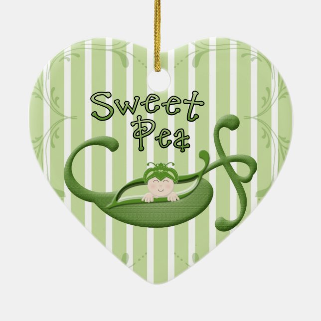 Süße Erbse Keramikornament (Hinten)