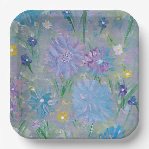 Süße Erbsen Blumen, 9" Quadratischer Papier-Teller Pappteller