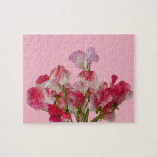 Süße Erbsen-Blumen-Puzzlespiel