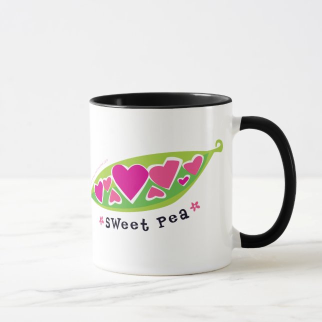 Süße Erbsen-Entwurfs-Tasse Tasse (Rechts)