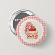 Süße Erdbeer-Gingham-Wasserfarben-Girl 1. Geburtst