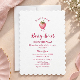 Süße Erdbeerbaby-Einladung zur Babyparty Einladung