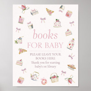 Süße Erdbeerdessert-Bücher für Baby Poster
