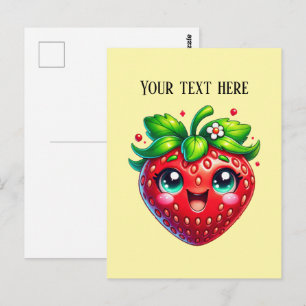 Süße Erdbeere anpassbare Frucht Postkarte
