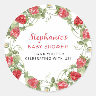 Süße Erdbeere Danke Runder Aufkleber