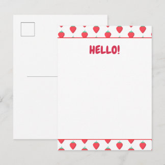 Süße Erdbeere Kawaii Liebhaber Ästhetik Muster Postkarte