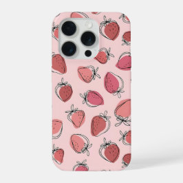 Süße Erdbeere Rosa Muster Handyhülle iPhone 15 Pro Hülle