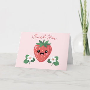 Süße Erdbeeren-Baby-Party-Dankeschön Karte