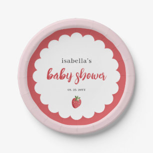 Süße Erdbeeren-Baby-Party-Teller aus Papier Pappteller