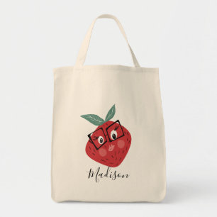 Süße Erdbeeren Cartoon Handgezeichnete Bibliothek  Tragetasche