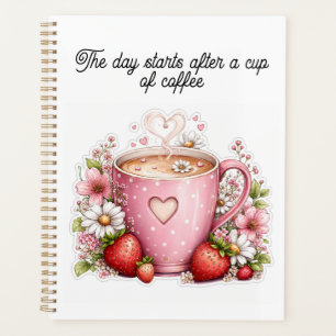 Süße Erdbeeren-Kaffee-Planer-Design Planer