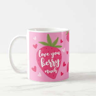 Süße Erdbeeren-Liebe-Beeren-Herzen-Foto-Valentinst Kaffeetasse