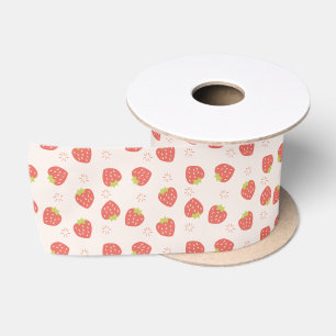 Süße Erdbeeren Muster  Satinband