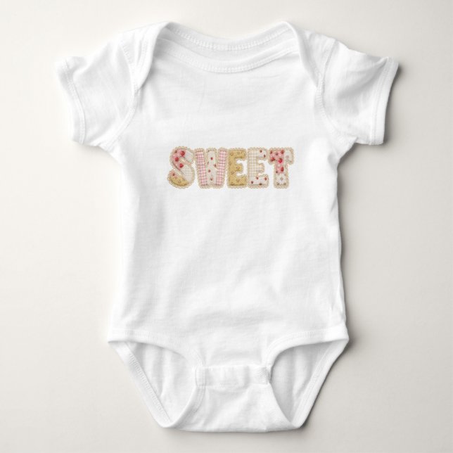 Süße Erdbeeren Patchwork-Quilted-Sommer-Design Baby Strampler (Vorderseite)