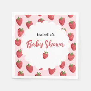 Süße Erdbeeren Personalisierte Babyparty Serviette