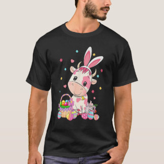 Süße Erdbeerkuh mit Hasenohren Ostereier B T-Shirt