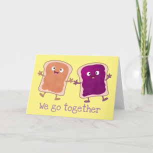 Süße Erdnussbutter-und-Jelly-Valentinsgruß-Kartoon Karte