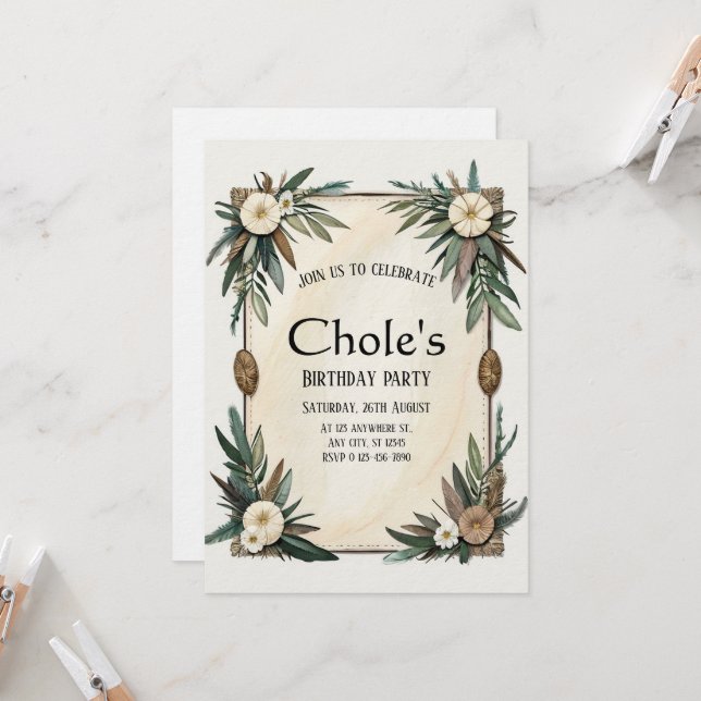 Süße Erinnerungen baumeln Einladung (Vorderseite/Rückseite Beispiel)