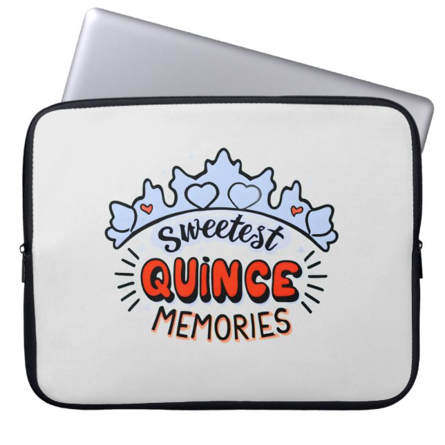 Süße Erinnerungen verzaubern Quinceañera Laptopschutzhülle (Vorderseite)