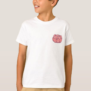 Süße errötende Pfingstrosen-Blumen-Gesicht Kinder T-Shirt