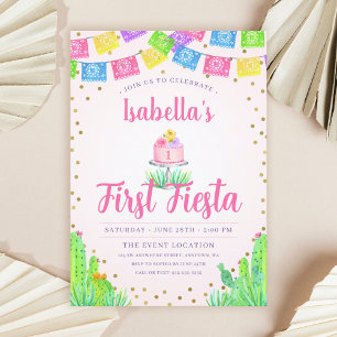 Süße erste Fiesta-Girl 1. Geburtstag Einladung