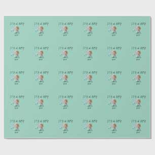 Süße Es ist ein Junge Baby Shower Muster Geschenkp Geschenkpapier