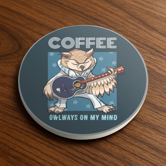 Süße Eule Kaffee Eulen immer in meinem Sinn Gitarr Getränkeuntersetzer (Von Creator hochgeladen)
